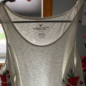 american eagle off the shoulder white shirt